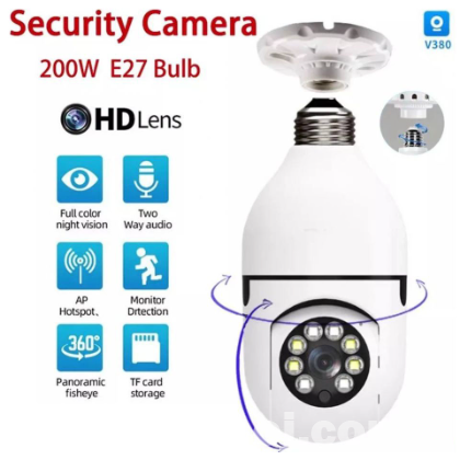 V380 Bulb WIFI E27 PTZ HD Infrared Night Vision cc Camera